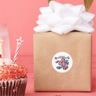 レーシングカー 4歳の誕生日パーティー ラウンドシール