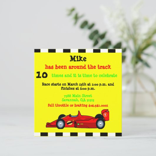 レーシングカ― 招待状 (スタンド正面)