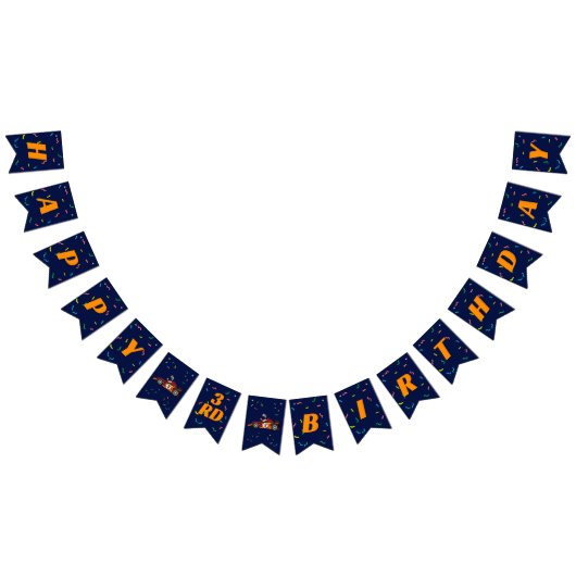 レーシングキッズレースカー誕生日テーマ バンティングフラッグ (全)