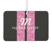 レーシングストライプグリッターピンクハートシェイプ車名 カーエアーフレッシュナー (裏面)