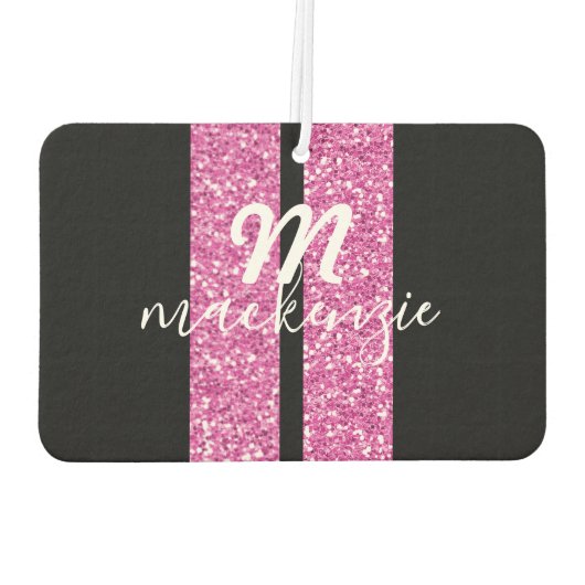 レーシングストライプグリッターピンクハートシェイプ車名 カーエアーフレッシュナー (裏面)