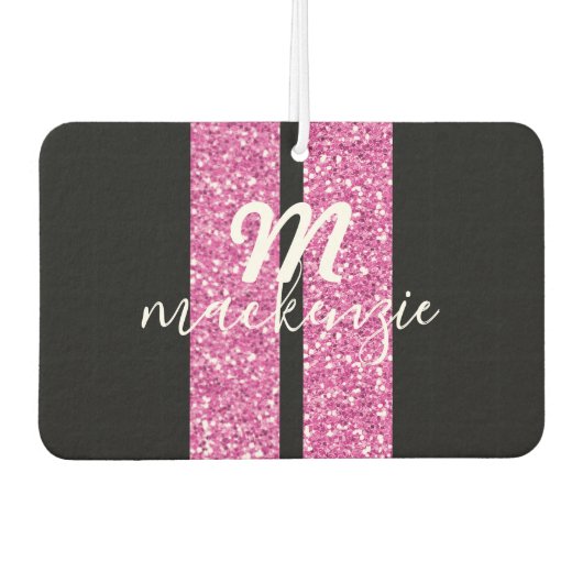 レーシングストライプグリッターピンクハートシェイプ車名 カーエアーフレッシュナー (正面)