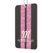 レーシングストライプグリッターホットピンクカスタムカー カーエアーフレッシュナー (左)