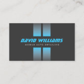 レーシングストライプブルー/グレーオートディテリング、修理 名刺 (正面)