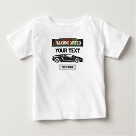 レーシングスピードカードデザイン - ファストモータースポーツパフォーマンス ベビーTシャツ