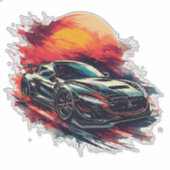 レーシングスポーツカー シール (正面)