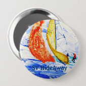 レーシングセーリングボート名バッジ大 缶バッジ (正面&裏面)