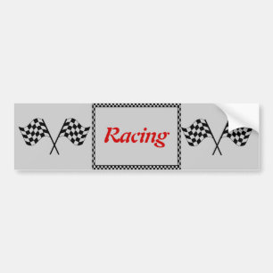 レーシングチェッカーボードフラッグバンパーステッカー バンパーステッカー