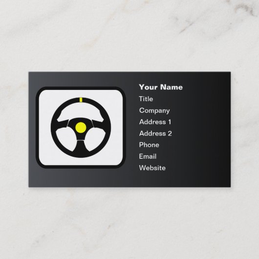 レーシングドライバーロゴのカスタマイズ可能な黒 名刺 (正面)