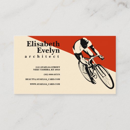 レーシングバイクに乗った男 名刺 (裏面)