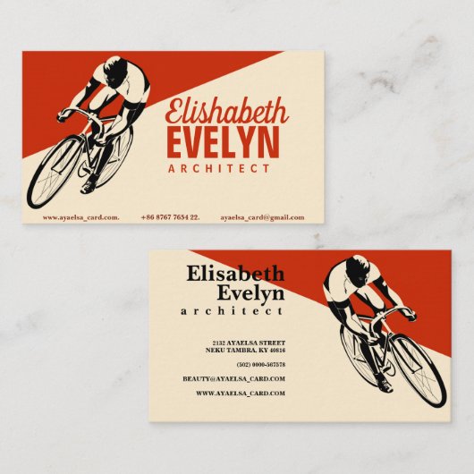 レーシングバイクに乗った男 名刺 (正面/裏面)