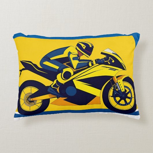レーシングバイク及びライダー アクセントクッション (正面)
