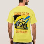 レーシングバイク及びライダー Tシャツ (裏面)