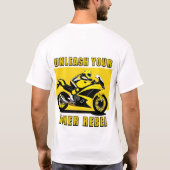 レーシングバイク及びライダー Tシャツ (裏面)