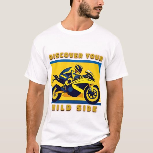 レーシングバイク及びライダー Tシャツ (正面)
