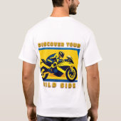 レーシングバイク及びライダー Tシャツ (裏面)