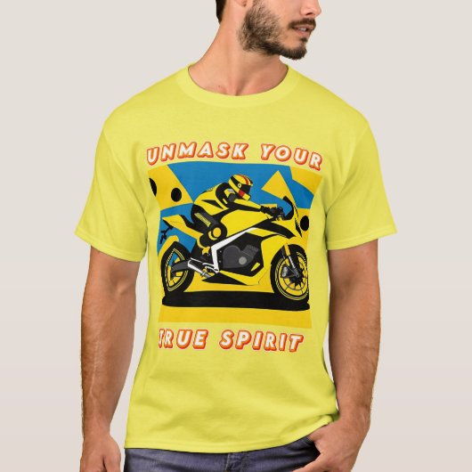 レーシングバイク及びライダー Tシャツ (正面)