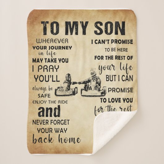 レーシングパパ私の息子にパパギフトの意味 シェルパブランケット (正面)