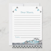 レーシングパーティータイムカプセルノートメッセージカード サンキューカード (正面)