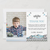 レーシングパーティーバースデイフォト感謝カード サンキューカード (正面)