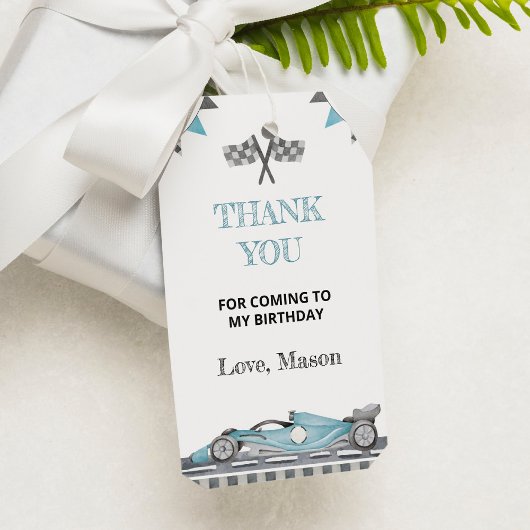 レーシングパーティー誕生日サンキューユーラベル ギフトタグ