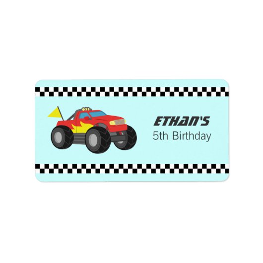 レーシングファイリーレッドモンスタートラックパーティー ラベル (正面)