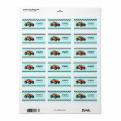 レーシングファイリーレッドモンスタートラックパーティー ラベル (フルシート)