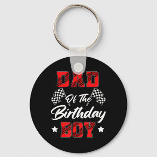 レーシングファミリーのピット 誕生日の男の子のレースカード キーホルダー