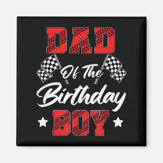 レーシングファミリーのピット 誕生日の男の子のレースカード マグネット