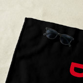 レーシングファンレースダブルストライプ名前をカスタムするクラシック ビーチタオル (インサイチュ)