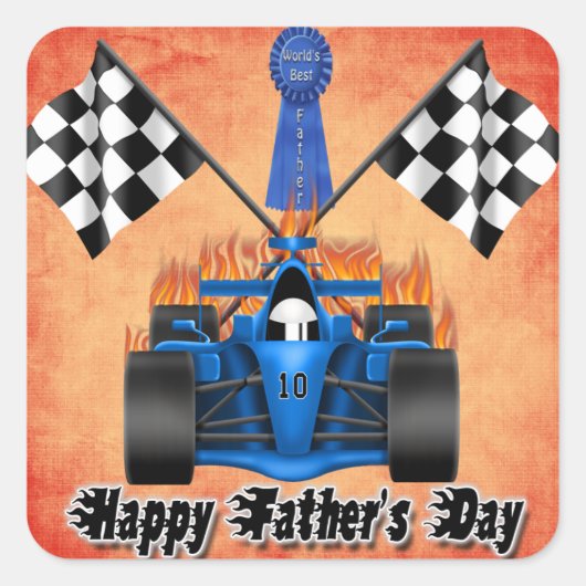 レーシングファーザーの日ステッカー スクエアシール (正面)