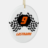 レーシングフラグの写真の保存 セラミックオーナメント (右)