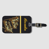 レーシングフラッグはボディーコンペティションのスリル ラゲッジタグ (正面横)