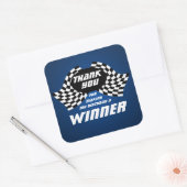 レーシングフラッグスサンキューブルー スクエアシール (封筒)