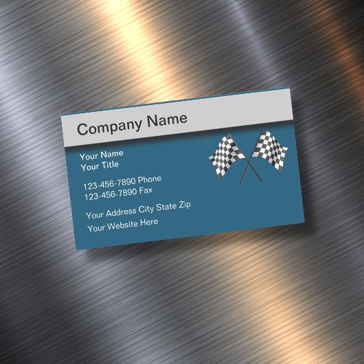 レーシングフラッグ車の名刺マグネット マグネット名刺