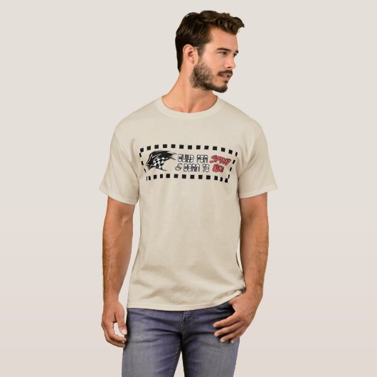 レーシングフラッグ & スター スピード Tシャツ (正面フル)