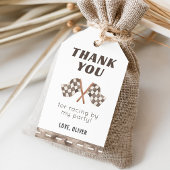 レーシングフラッグ バースデーパーティ タグ, レースカー ありがとう ギフトタグ