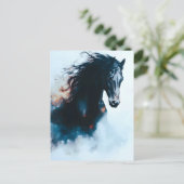 レーシングブラックホースポートレートミニマリスト シーズンポストカード (スタンド正面)