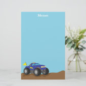 レーシングブルーモンスタートラック お子様用 便箋 (スタンド正面)