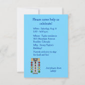 レーシングベア子供の誕生日パーティー 招待状 (裏面)