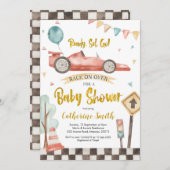 レーシングボーイベビーシャワー招待状 招待状 (正面/裏面)