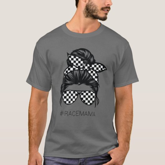 レーシングママメズメディBun Racerレース母の日 Tシャツ (正面)