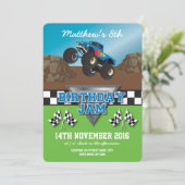 レーシングモンスタージャムトラック誕生日パーティー 招待状 (スタンド正面)