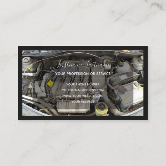 レーシングモーターチューニングの専門家のための車のエンジン 名刺 (裏面)