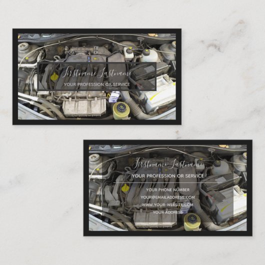 レーシングモーターチューニングの専門家のための車のエンジン 名刺 (正面/裏面)