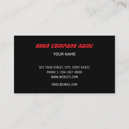 レーシングレッドダブルストライプ自動機械修理 名刺 (裏面)