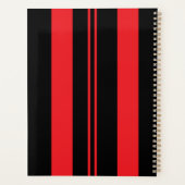 レーシングレッドブラックダブルストライプスポーツスカスタムポーツ プランナー手帳 (裏面)