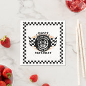レーシングレーサースポーツカー市松模様に用品パーティー スタンダードカクテルナプキン (インサイチュ)