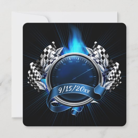 レーシングレースカーイベント招待状 招待状 (正面)