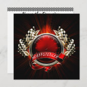 レーシングレースカーイベント招待状 招待状 (正面/裏面)